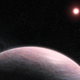 Artist’s impression of an exoplanet orbiting a red dwarf star.